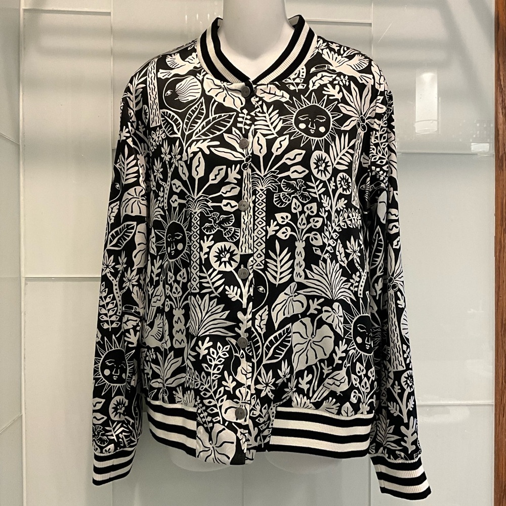 NWT$328 Johnny Was Workshop SMALL Silk Luciana Bomber Jacket